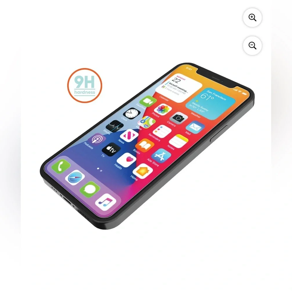 onn. Mirror Glass Screen Protector for iPhone 12 / iPhone 12 Pro - Mirror Finish
